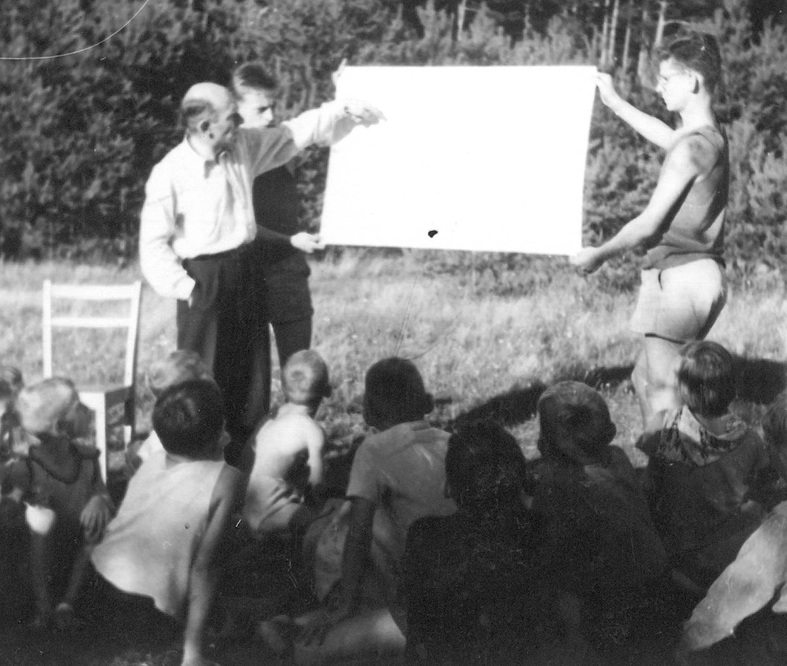 Edmund Kloskowski podczas lekcji plenerowej