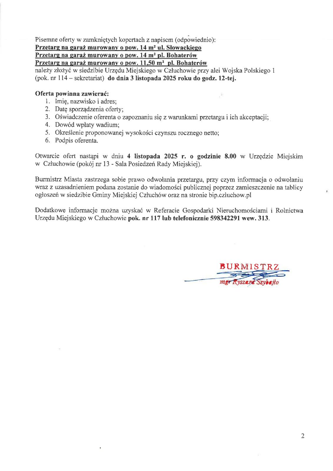 przetarg na garaże 2