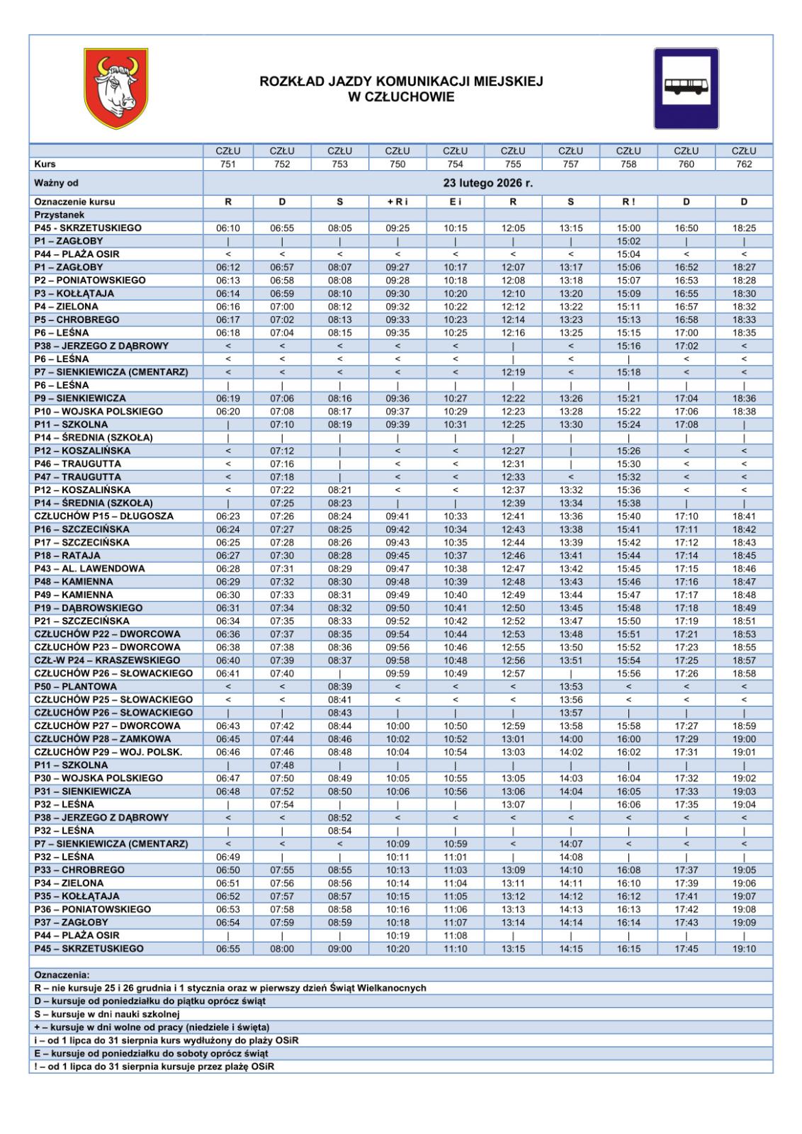 rozkład jazdy 2026 od 23.02