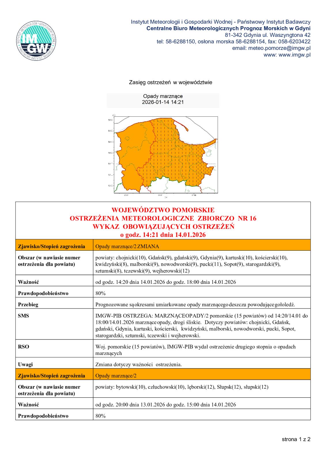 ostrzeżenie meteorologiczne