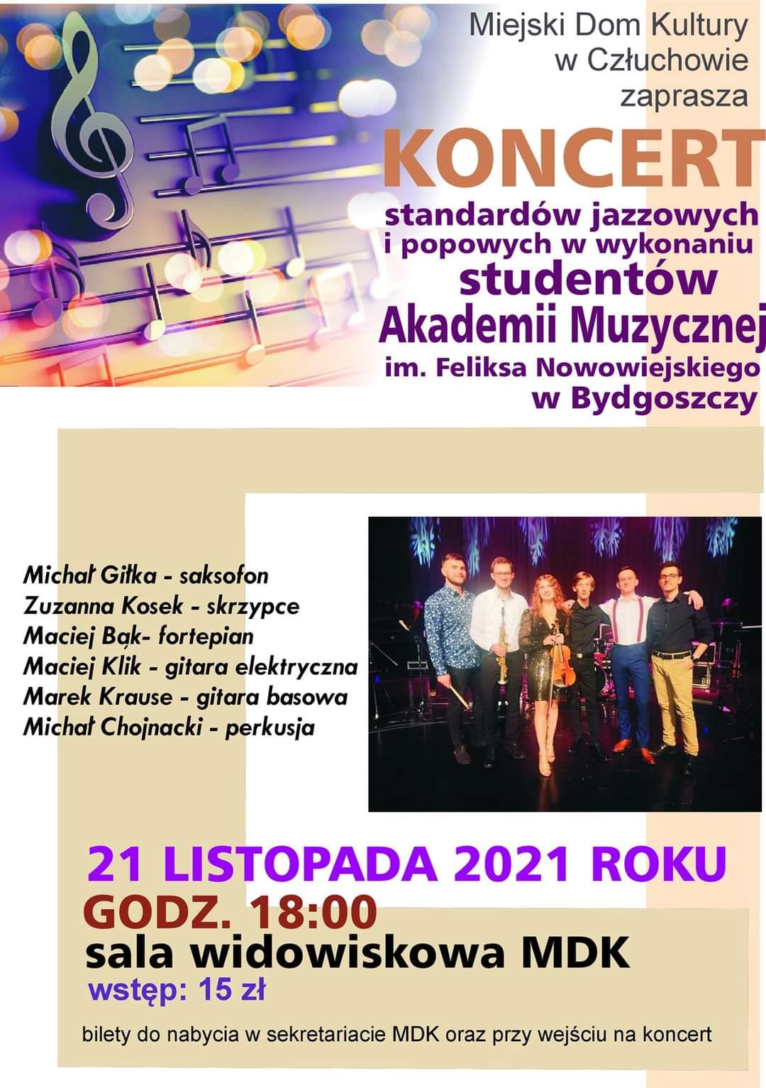Koncert jazzowy w MDK plakat