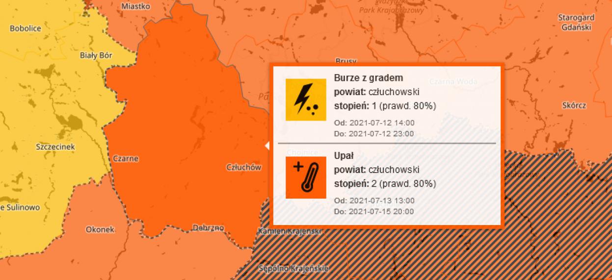 Ostrzeżenia mapa