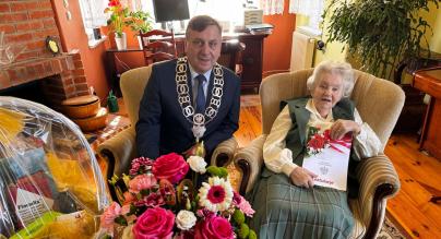 Olga Popko z burmistrzem