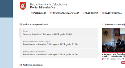 zrzut z ekranu portalu eSesja